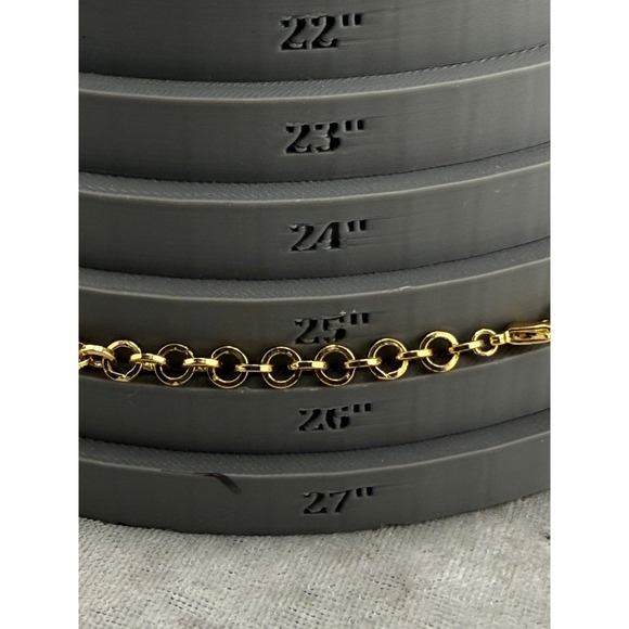 Layered Beaded Necklace Blue AB Gold Tone 26" - Picture 7 of 9